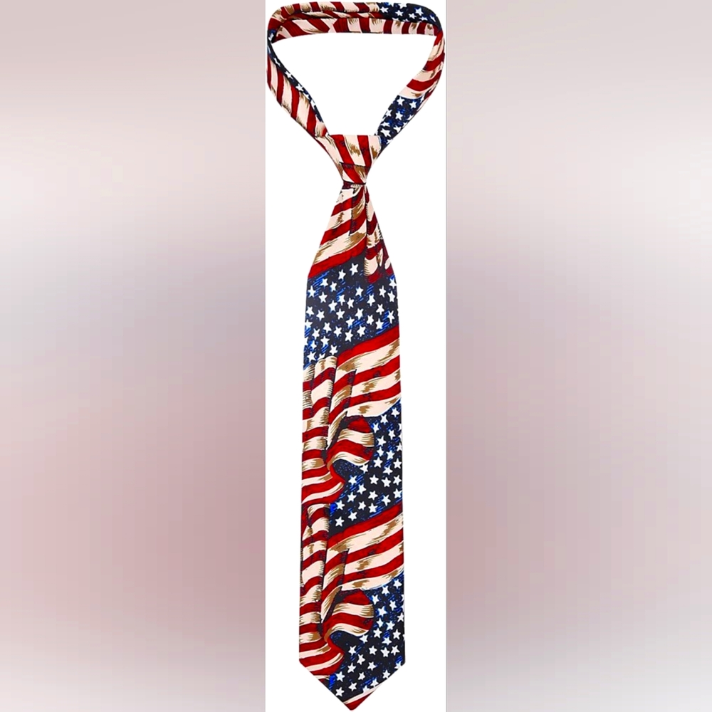 JUNMEISI Men's American Flag 3.27" (8.3CM) Necktie